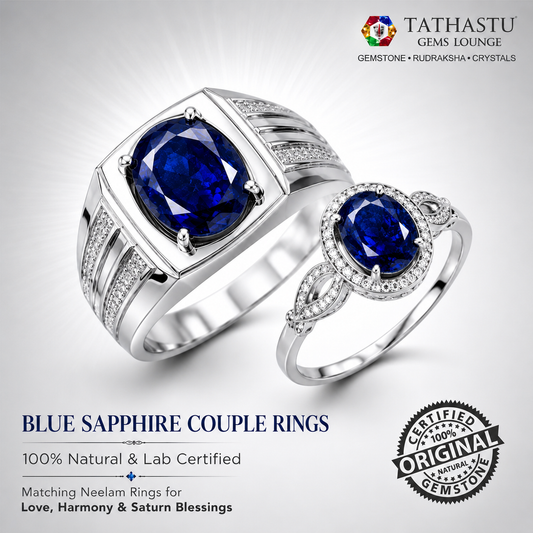 Natural Blue Sapphire (Neelam) 7.60 Carat – 100% Original & Lab Certified Saturn (Shani) Gemstone for Power & Protection