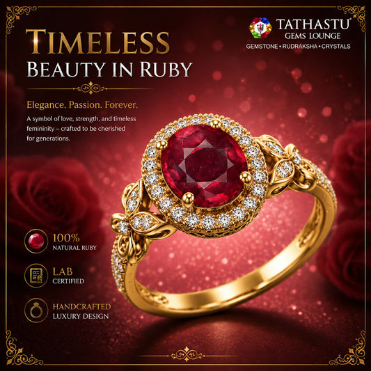 Natural Red Ruby (Manik) 6.12 Carat – 100% Original & Lab Certified Sun (Surya) Gemstone for Power & Confidence