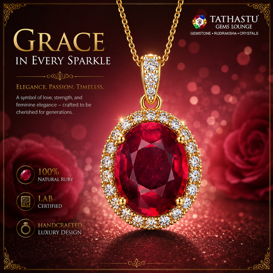 Natural Red Ruby (Manik) 6.28 Carat – 100% Original & Lab Certified Sun (Surya) Gemstone for Power & Confidence