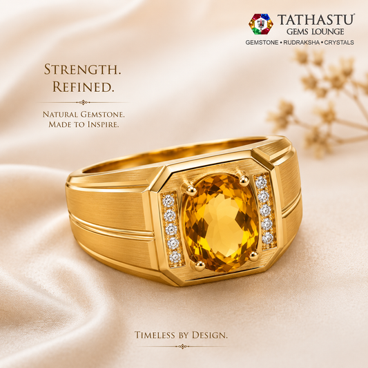 Natural Yellow Citrine Sunela 4.15 Carat Ring