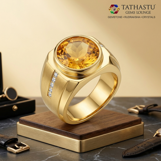 Certified Natural Yellow Citrine Sunela 4.16 Carat Ring