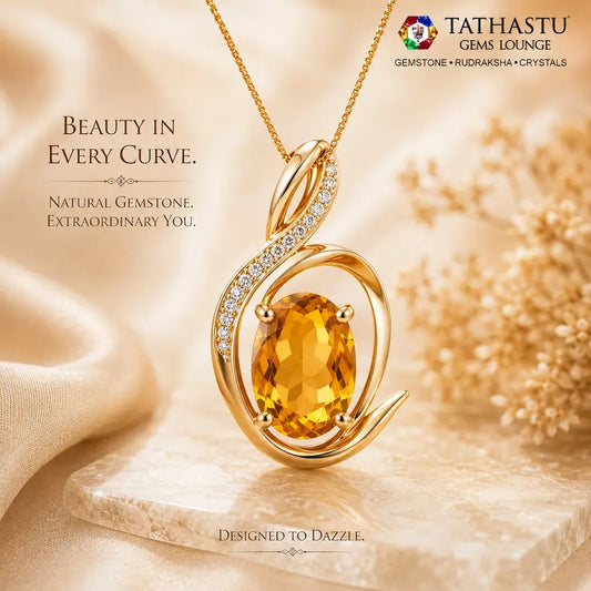 Natural Yellow Citrine Sunela 5.10 Carat Pendant