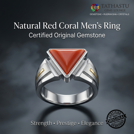 Natural Red Coral (Moonga) Triangle 5.38 Carat – 100% Original Mars (Mangal) Gemstone for Strength & Courage