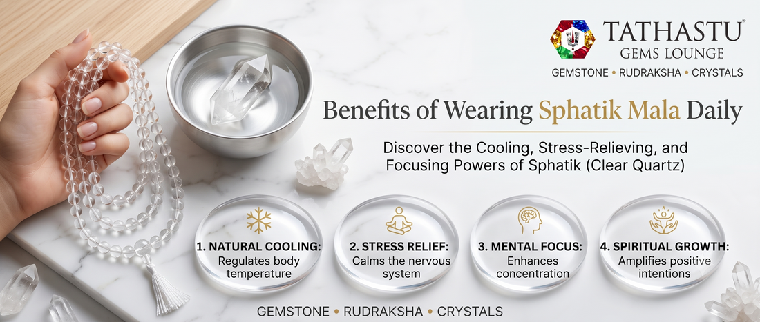 Benefits of wearing Sphatik crystal mala daily for peace and clarity