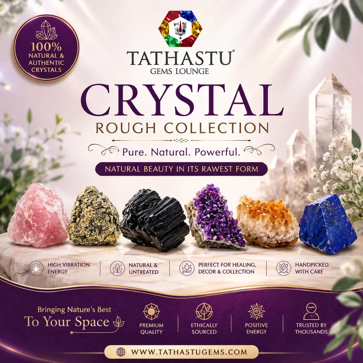Crystal rough collection by tathastu gems lounge