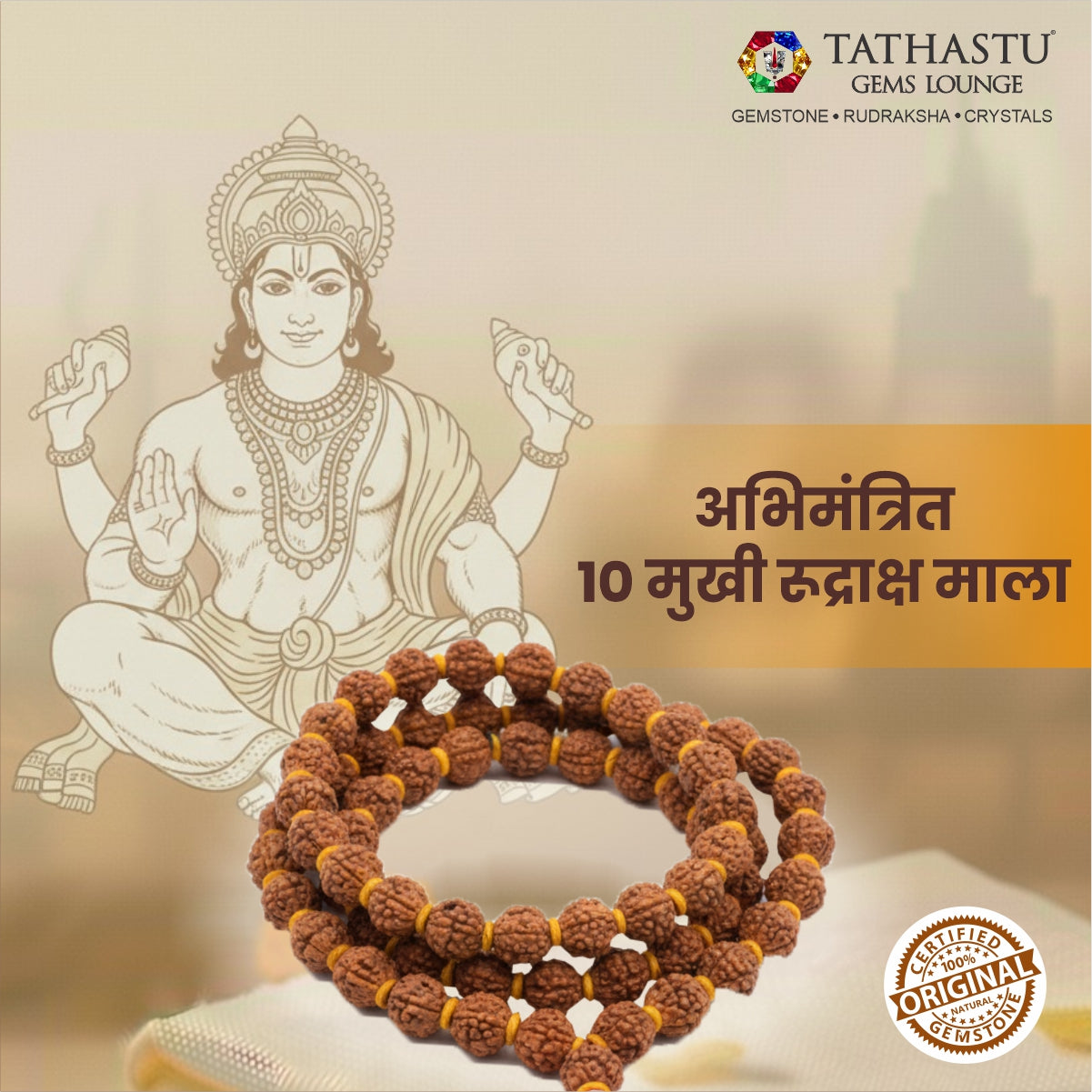 Original 10 Mukhi Rudraksha Mala | Abhimantrit
