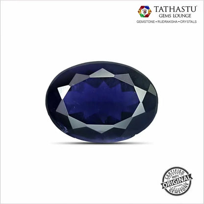Natural Blue Iolite Neeli 4.25 Carat lab certified gemstone for Saturn Shani benefits, focus, and mental clarity - Tathastu Gems Lounge