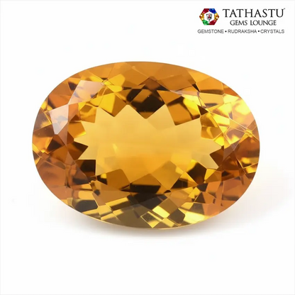 Natural Yellow Citrine Sunela lab certified gemstone for success, wealth attraction, and Solar Plexus Chakra energy - Tathastu Gems Lounge