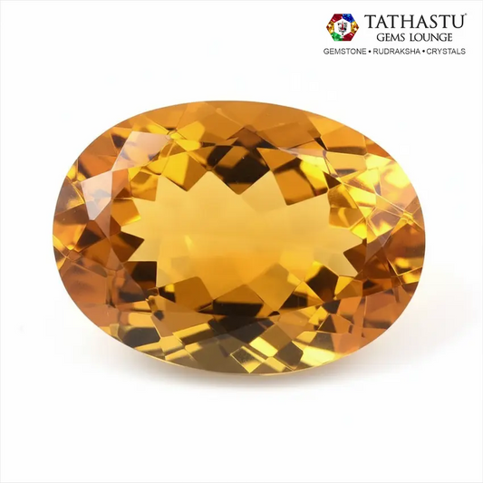 Natural Yellow Citrine Sunela lab certified gemstone for success, wealth attraction, and Solar Plexus Chakra energy - Tathastu Gems Lounge