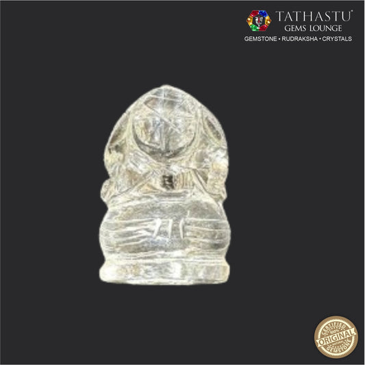 Divine Aura Natural Sphatik Ganesha Idol for Home & Spiritual Energy