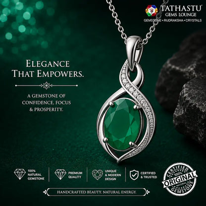 Original certified onyx 3.69 carats silver Pendant by tathastu gems lounge