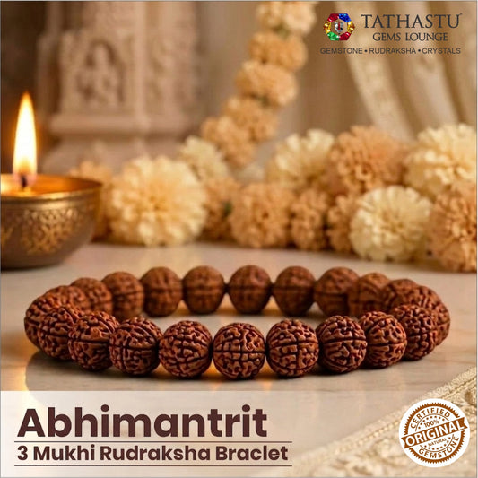 Original 3 Mukhi Rudraksha Braclet | Abhimantrit