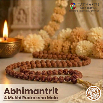 Original 4 Mukhi Rudraksha Mala | Abhimantrit