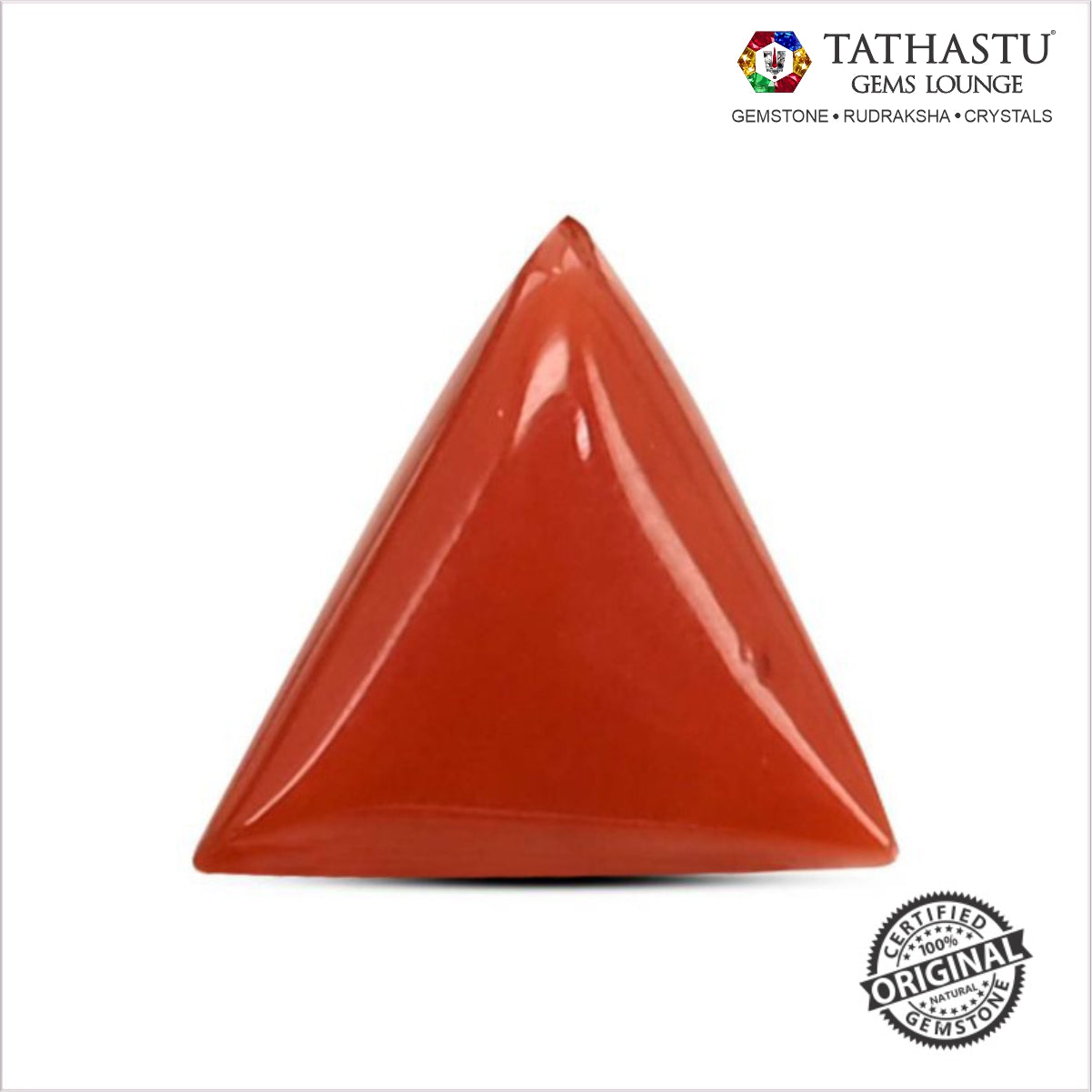 Natural Red Coral (Moonga) Triangle 5.38 Carat – 100% Original Mars (Mangal) Gemstone for Strength & Courage
