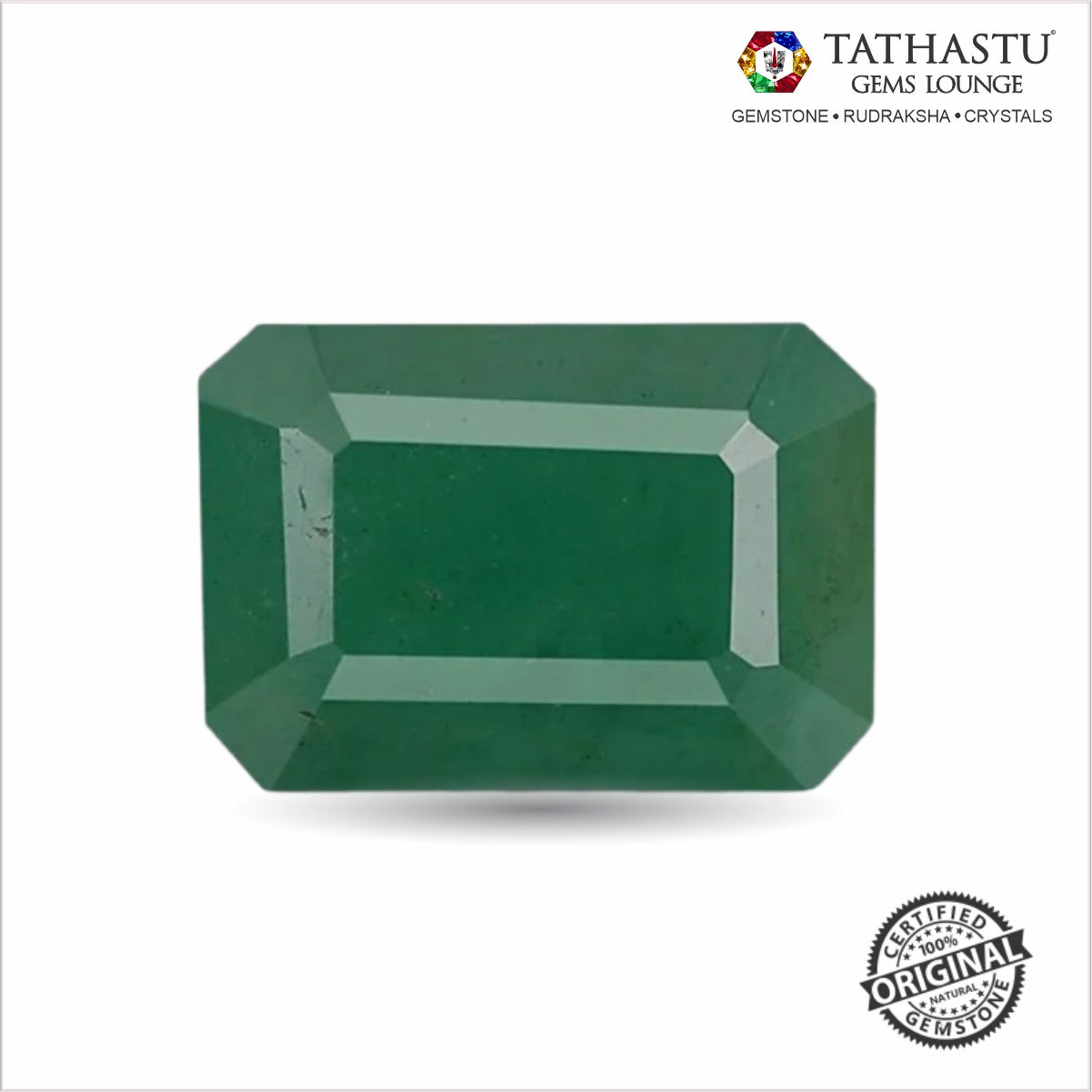 Natural Emerald (Panna) 3.38 Carat – 100% Original & Lab Certified Mercury (Budh) Gemstone for Intelligence & Growth