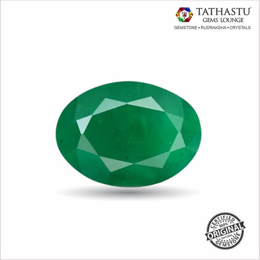 Natural Emerald (Panna) 4.55 Carat – 100% Original & Lab Certified Mercury (Budh) Gemstone for Intelligence & Growth