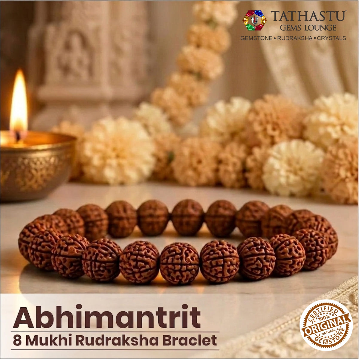Original 8 Mukhi Rudraksha Bracelet | Abhimantrit