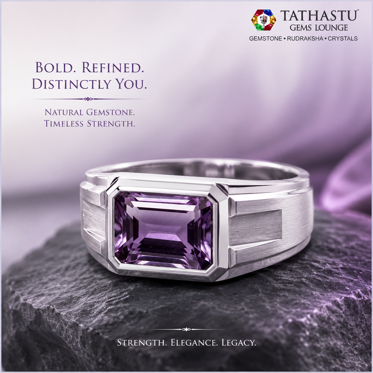 Natural Blue Amethyst Jamunia [11.46] Carat Ring certified gemstone