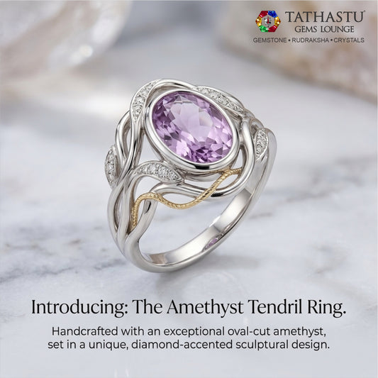 Certified Blue Amethyst Jamunia Ring [3.94] Carat - Tathastu Gems