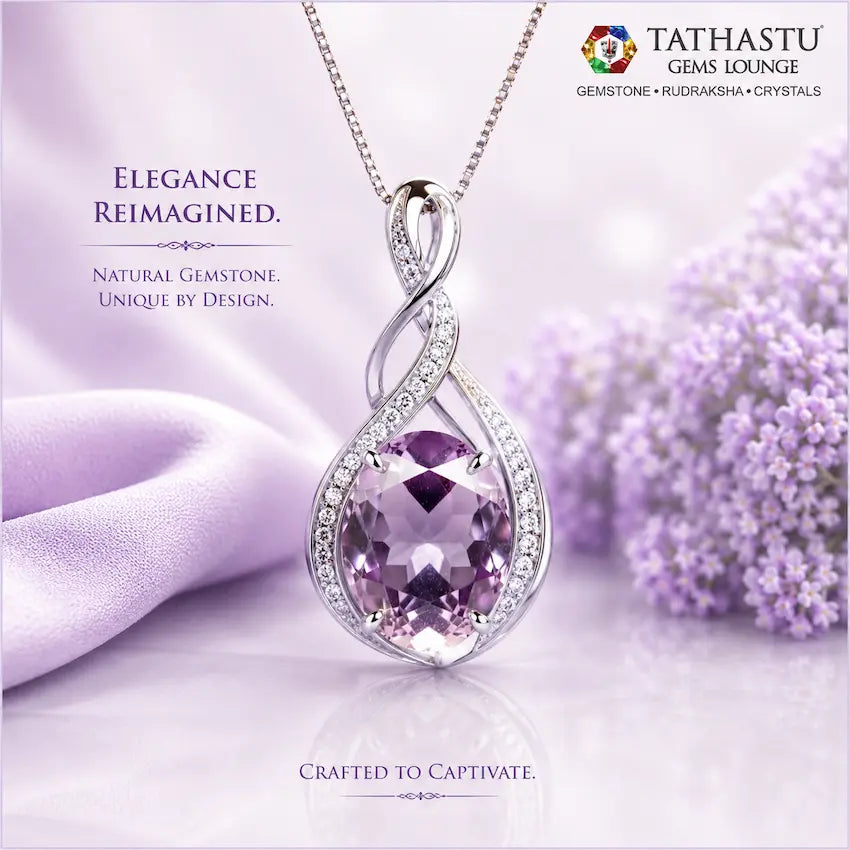Natural Blue Amethyst Jamunia [4.94] Carat Pendant certified gemstone at Tathastu Gems Lounge
