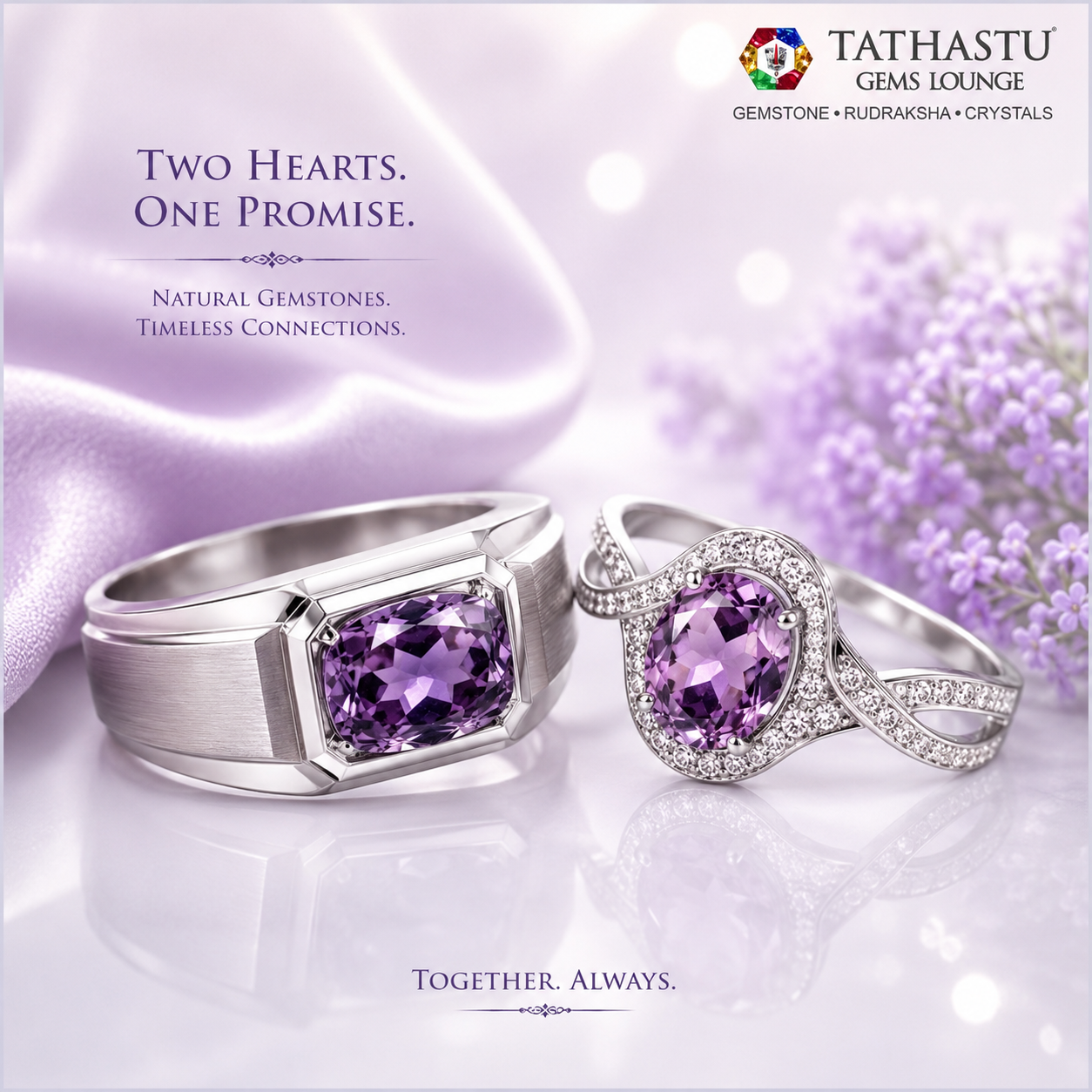 Natural Blue Amethyst Jamunia [5.19] Carat Rings
