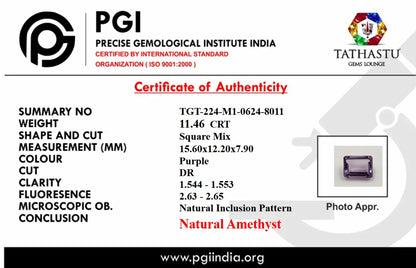 Natural Blue Amethyst Jamunia [11.46] Carat Certificate at Tathastu Gems Lounge