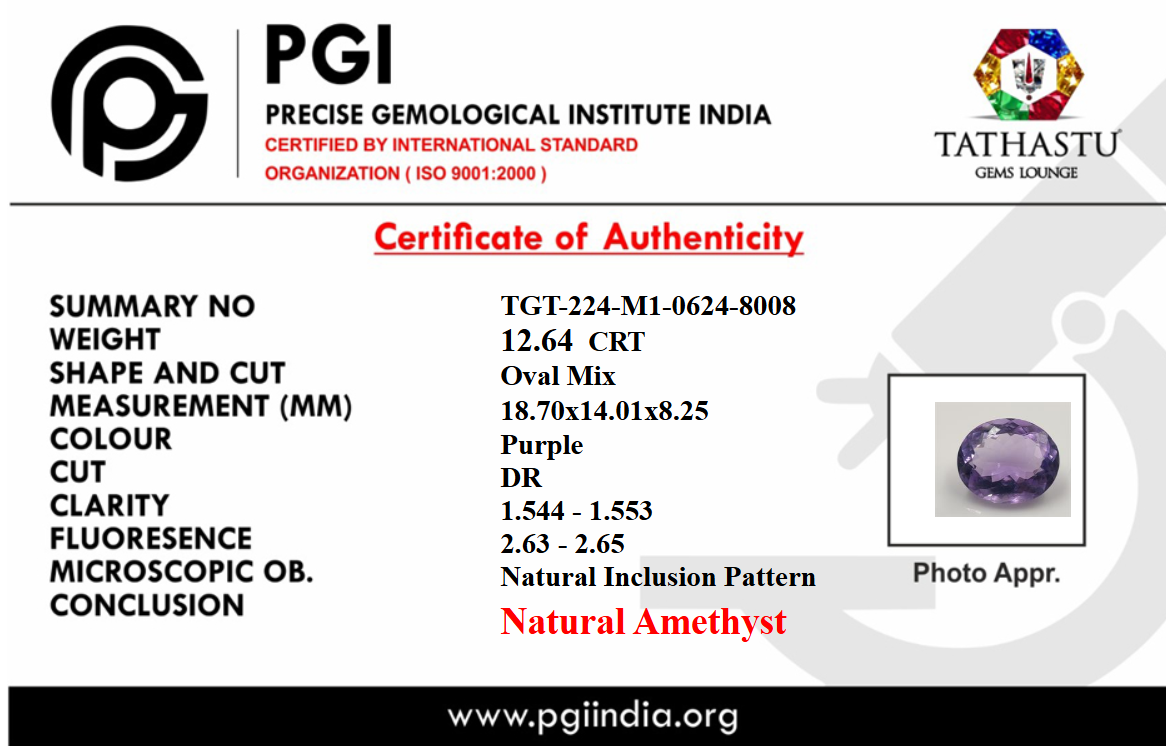 Natural Blue Amethyst Jamunia [12.64] Carat certificate
