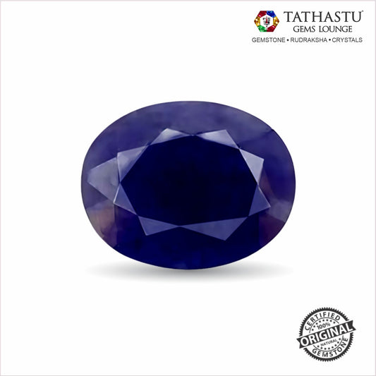 Natural Blue Sapphire (Neelam) 6.22 Carat – 100% Original & Lab Certified Saturn (Shani) Gemstone for Power & Protection
