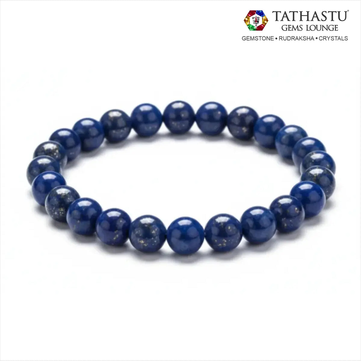 Authentic Original Lapis Lazuli Bracelet at Tathastu Gems Lounge made with natural deep blue crystal beads for communication and wisdom.