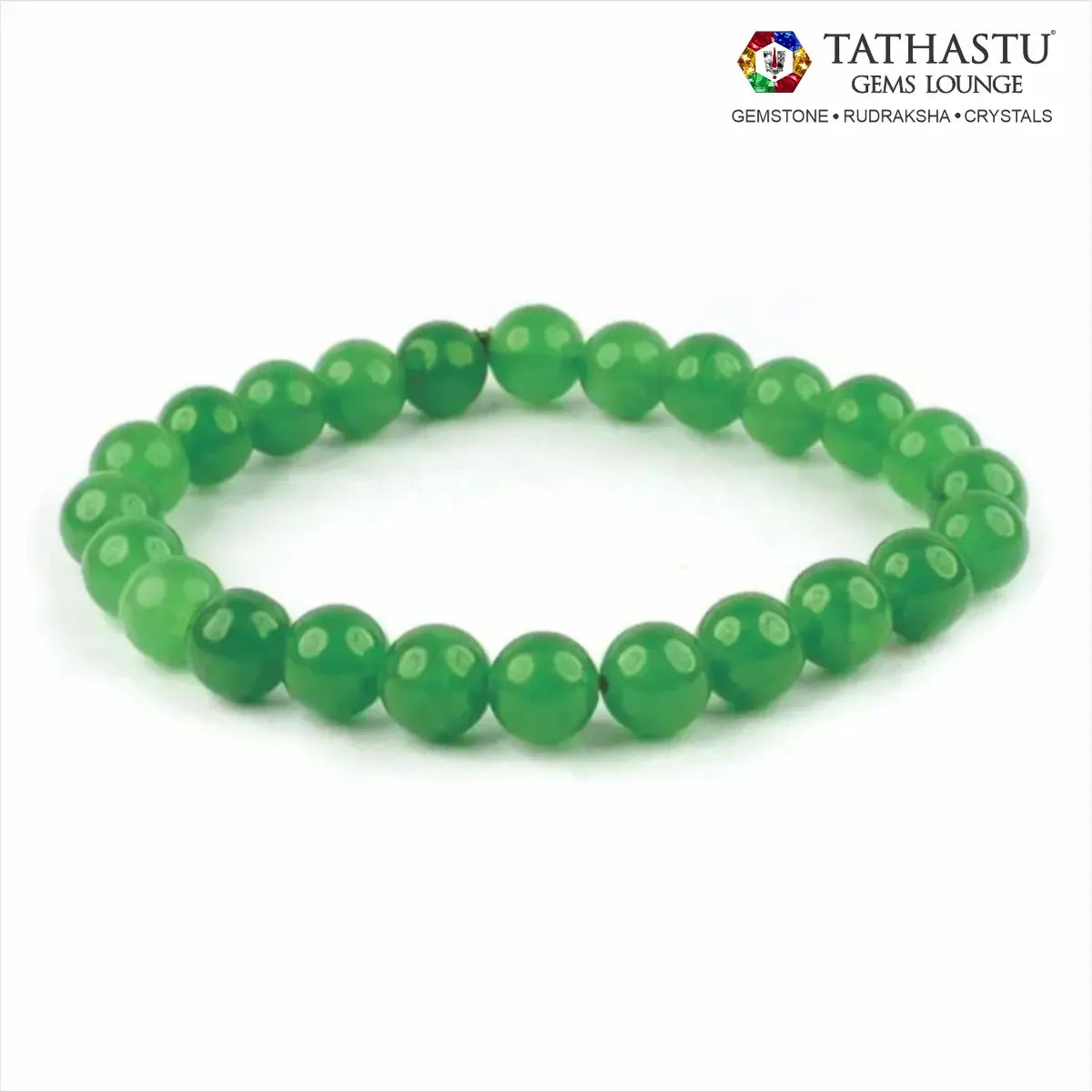 Authentic Original Green Aventurine Bracelet at Tathastu Gems Lounge made with natural green crystal beads for good luck, prosperity, and heart chakra healing.