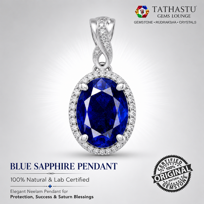 Natural Blue Sapphire (Neelam) 10.66 Carat – 100% Original & Lab Certified Saturn (Shani) Gemstone for Power & Protection