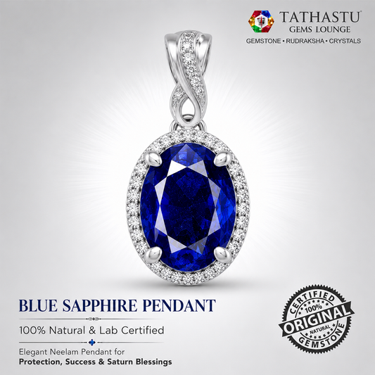 Natural Blue Sapphire (Neelam) 10.66 Carat – 100% Original & Lab Certified Saturn (Shani) Gemstone for Power & Protection