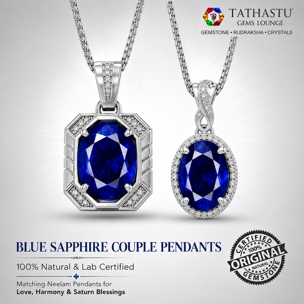 Natural Blue Sapphire (Neelam) 3.82 Carat – 100% Original & Lab Certified Saturn (Shani) Gemstone for Power & Protection