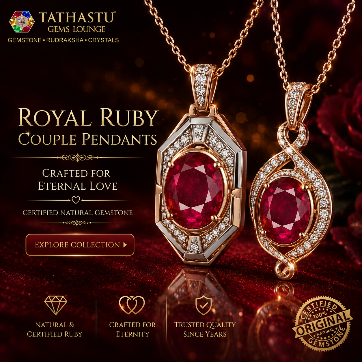 Natural Red Ruby (Manik) 4.93 Carat – 100% Original & Lab Certified Sun (Surya) Gemstone for Power & Confidence