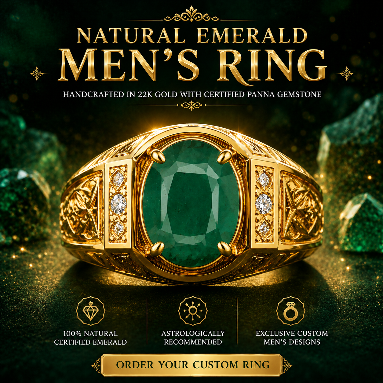 Natural Emerald (Panna) 4.55 Carat – 100% Original & Lab Certified Mercury (Budh) Gemstone for Intelligence & Growth
