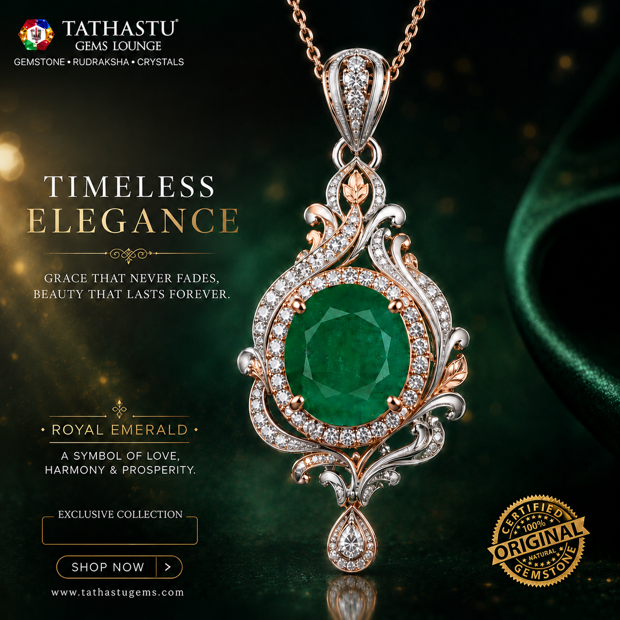 Natural Emerald (Panna) 3.70 Carat – 100% Original & Lab Certified Mercury (Budh) Gemstone for Intelligence & Growth