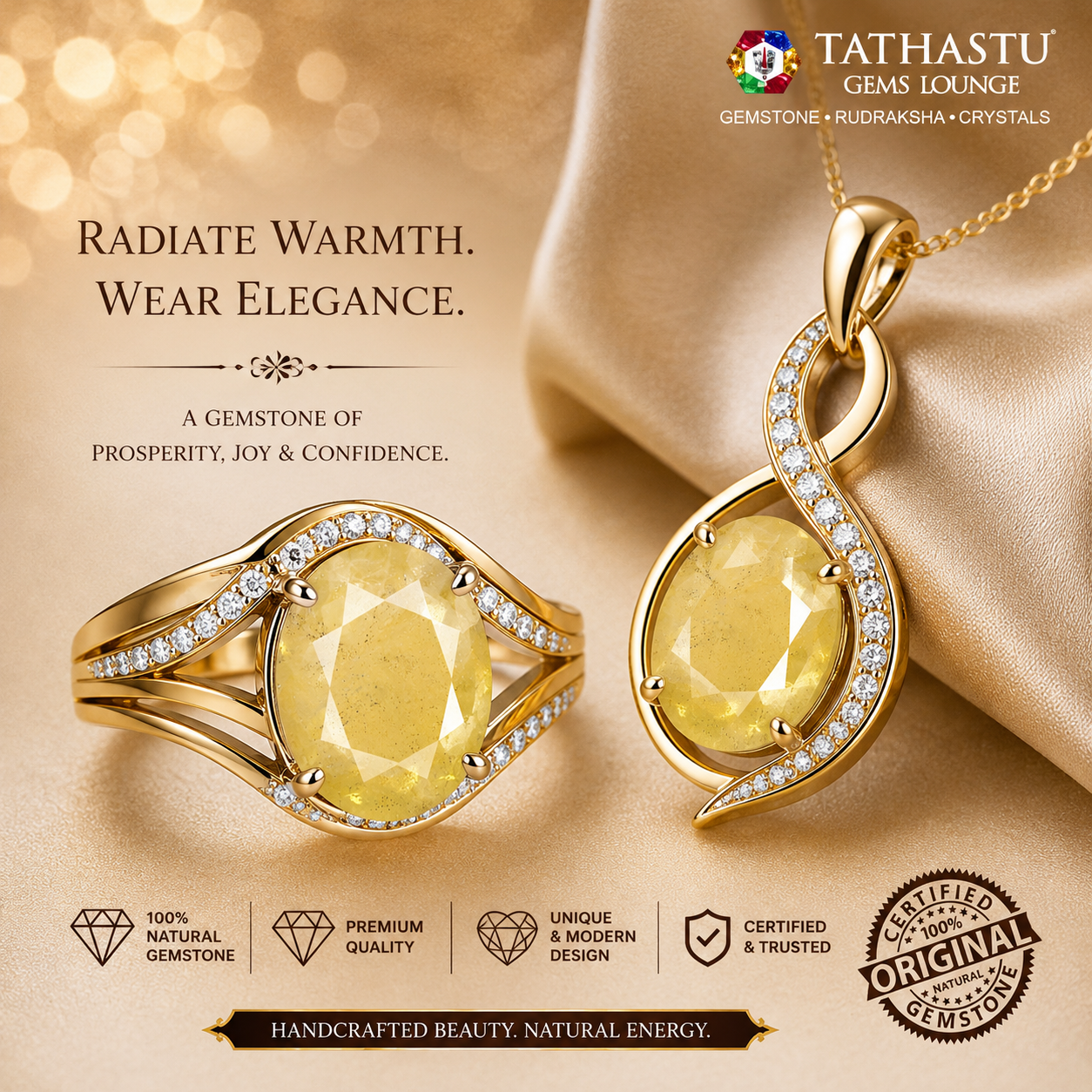 Natural Yellow Sapphire (Pukhraj) 5.27 Carat – 100% Original & Lab Certified Jupiter Gemstone for Wealth & Success