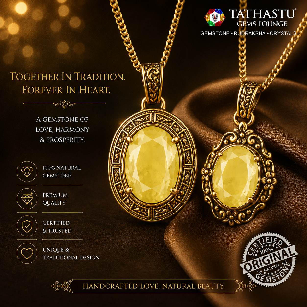 Natural Yellow Sapphire (Pukhraj) 4.32 Carat – 100% Original, Lab Certified Jupiter (Guru) Gemstone for Wealth & Success