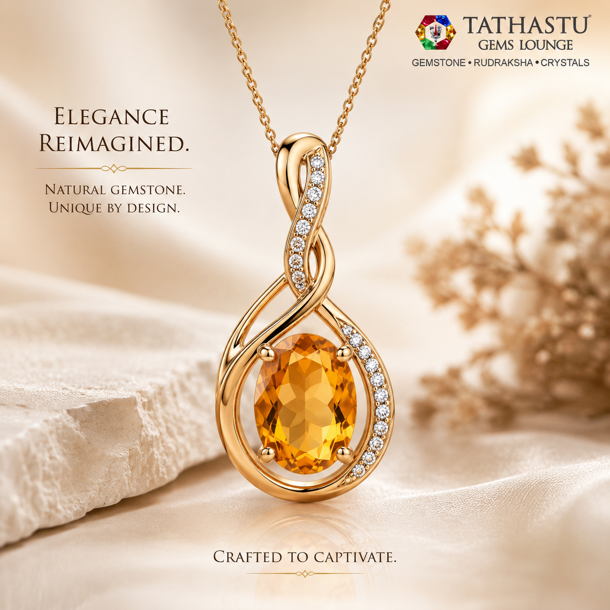 Natural Yellow Citrine Sunela 4.58 Carat Pendant
