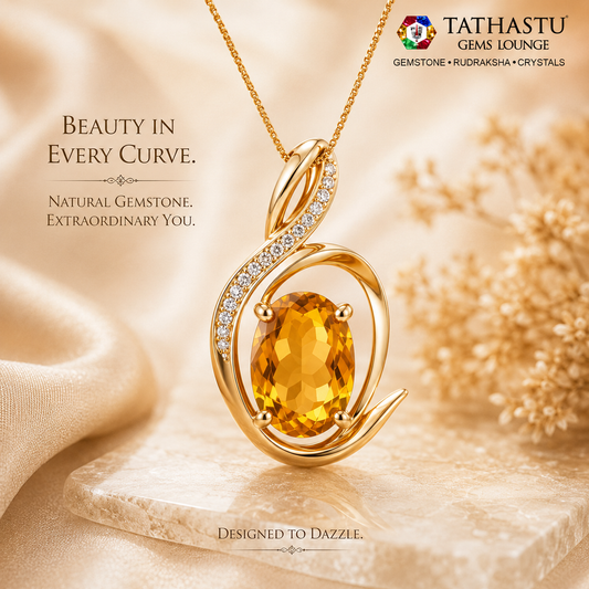 Natural Yellow Citrine Sunela 5.10 Carat Pendant