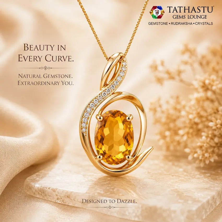 Natural Yellow Citrine Sunela 5.10 Carat Pendant
