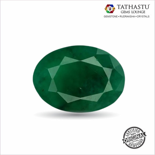 Natural Emerald (Panna) 3.70 Carat – 100% Original & Lab Certified Mercury (Budh) Gemstone for Intelligence & Growth