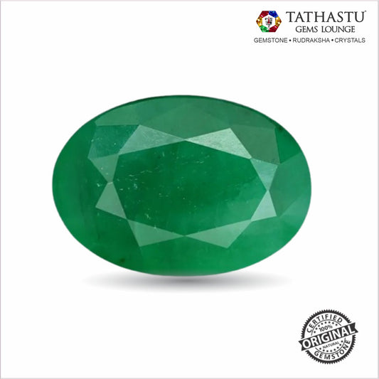 Natural Emerald (Panna) 4.30 Carat – 100% Original & Lab Certified Mercury (Budh) Gemstone for Intelligence & Growth