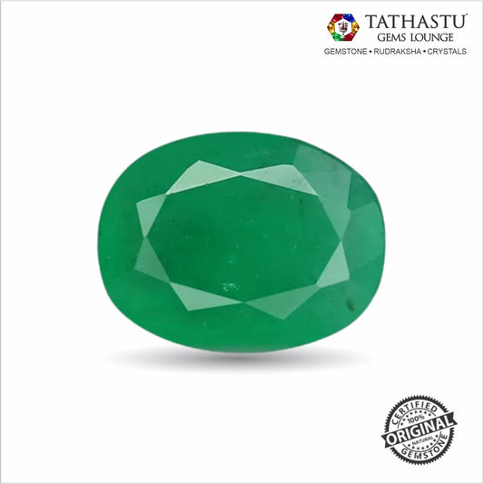 Natural Emerald (Panna) 4.29 Carat – 100% Original & Lab Certified Mercury (Budh) Gemstone for Intelligence & Growth