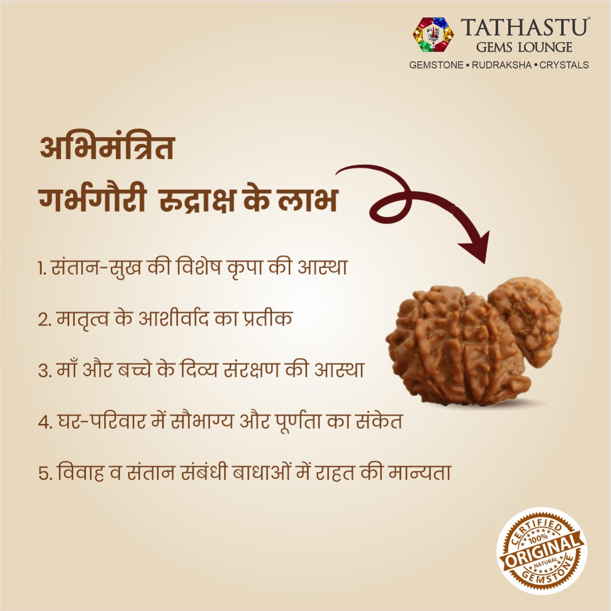 Original Garbh Gauri Rudraksha  |  Nepali Abhimantrit