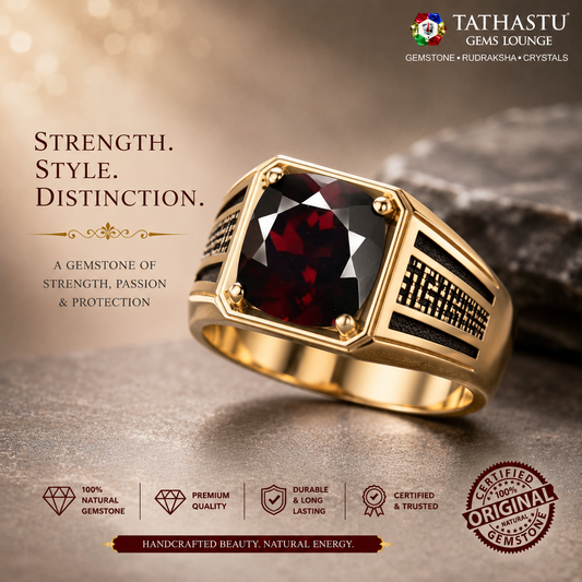 Red Garnet Raktmani stone 4.56 Carat for Passion & Protection