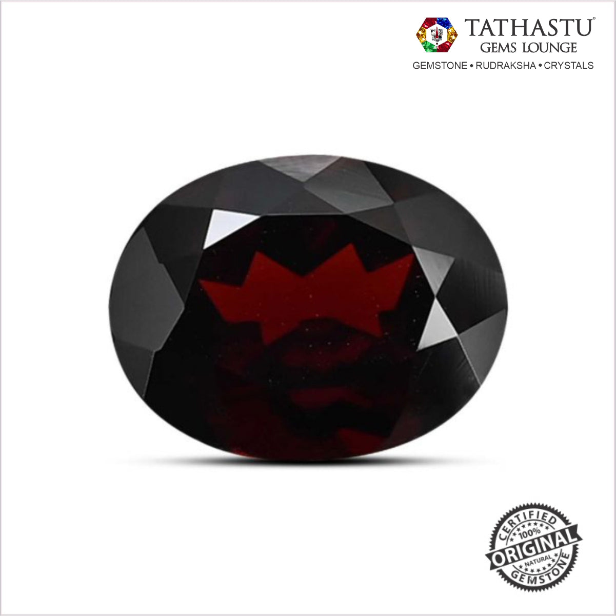 Natural Red Garnet Raktmani 4.88 Carat certified gemstone
