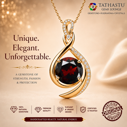 Natural Red Garnet Raktmani 4.88 Carat Pendant