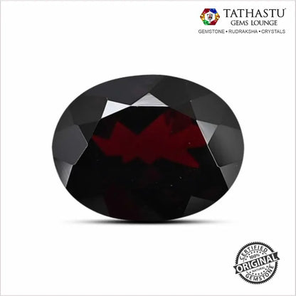 Natural Red Garnet Raktmani 5.25 Carat lab certified gemstone for energy, passion, and Root Chakra alignment - Tathastu Gems Lounge