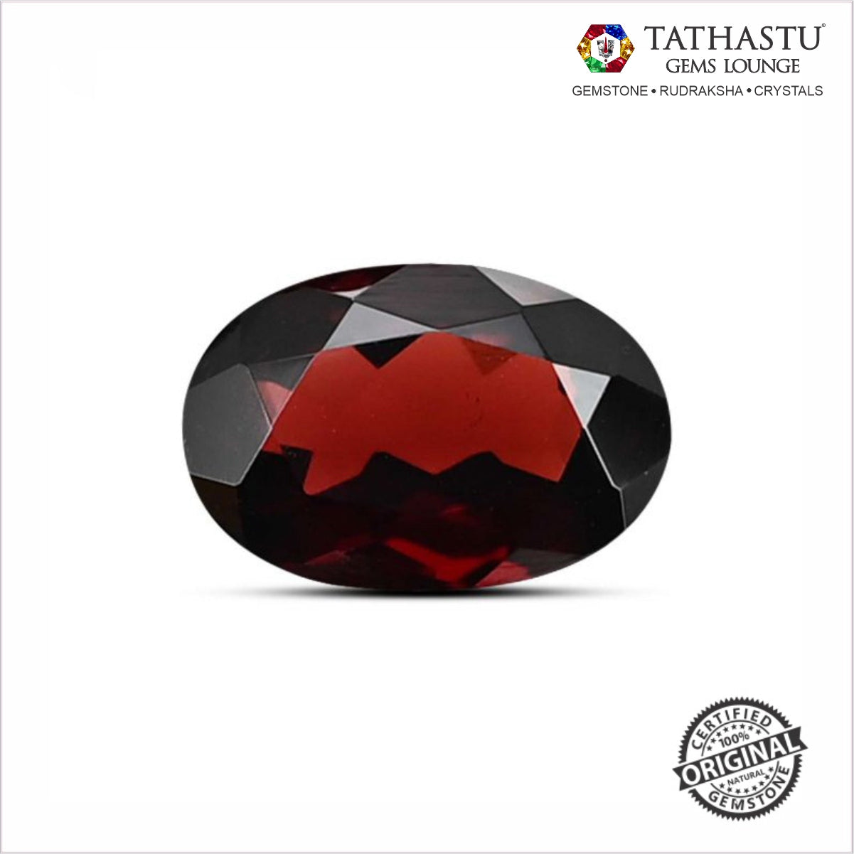Red Garnet Raktmani gemstone 6.66 carats Lab Certified
